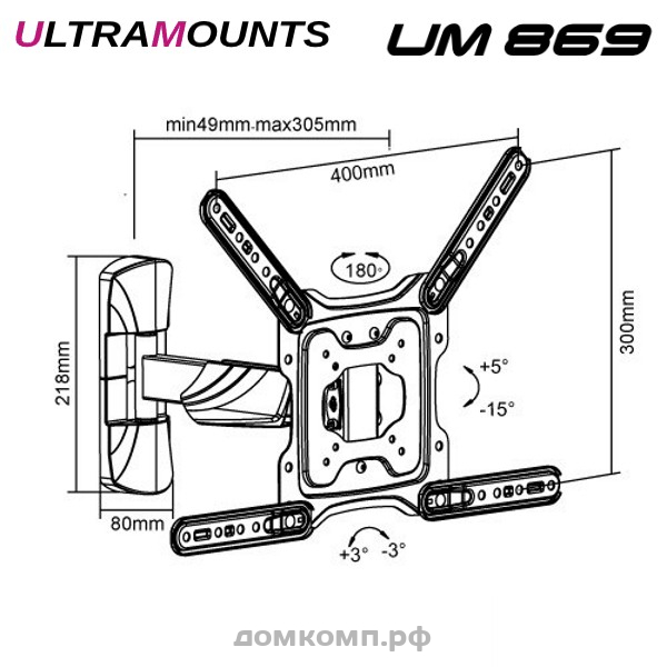 Кронштейн для ТВ Ultramounts UM 869
