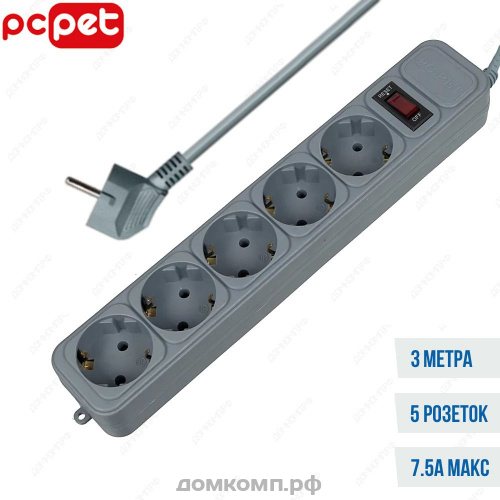 Сетевой фильтр PC Pet AP01006-3-G