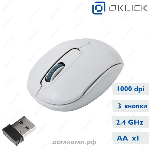 Мышь беспроводная Oklick 505MW White