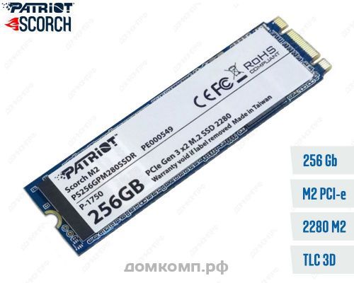 Накопитель SSD M.2 2280 256 Гб Patriot Scorch [PS256GPM280SSDR] NVMe