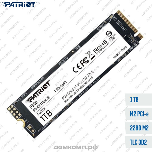 Накопитель SSD M.2 2280 1 Тб Patriot P300 [P300P1TBM28] NVMe