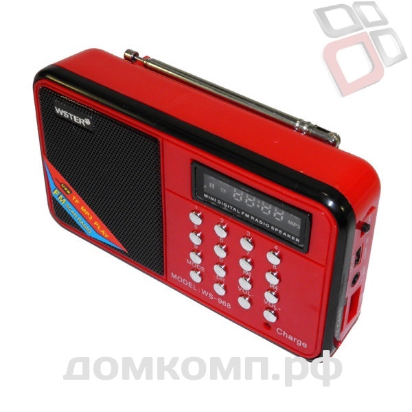 Портативная колонка BT WS-968 с дисплеем (microSD+USB+FM) 