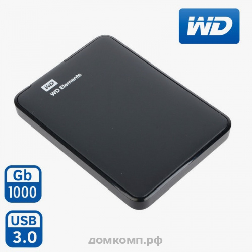Внешний HDD 1 Тб WD Elements Portable WDBUZG0010BBK-WESN