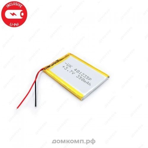 Батарея Li-Pol 3.7V 350 mAh (35 x 12 x 4 мм) 2-pin