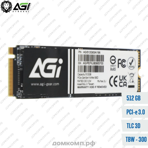 Накопитель SSD M.2 2280 512 Гб AGi AI198 [AGI512G83AI198]