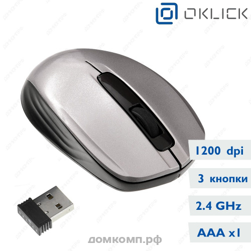 Мышь беспроводная Oklick 475MW Grey