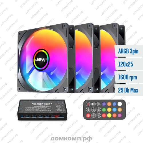 Комплект вентиляторов JEYI AURA SYNC 3 x ARGB