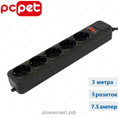 Сетевой фильтр PC Pet AP01006-3-B недорого. домкомп.рф