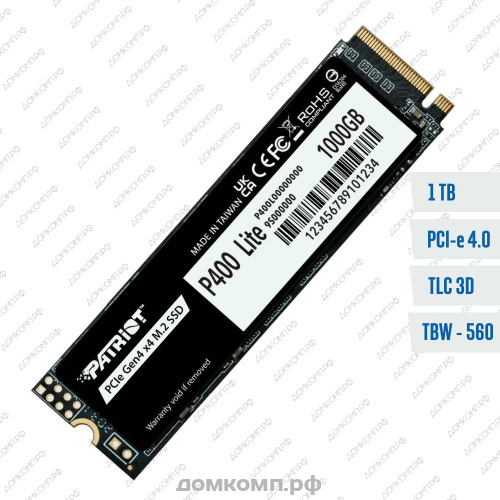 Накопитель SSD M.2 2280 1 Тб Patriot P400 Lite [P400LP1KGM28H]