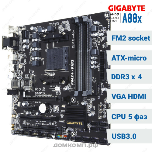 Мат. плата Gigabyte F2A88XM-HD3P