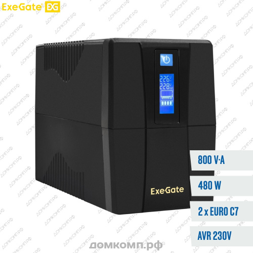 ИБП ExeGate Power Smart [ULB-800.LCD.AVR.2SH]