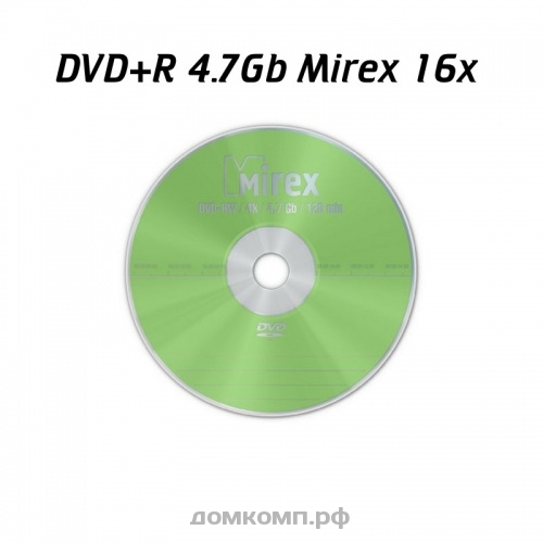 Диск DVD+R 4.7 Gb Mirex 16-x oem
