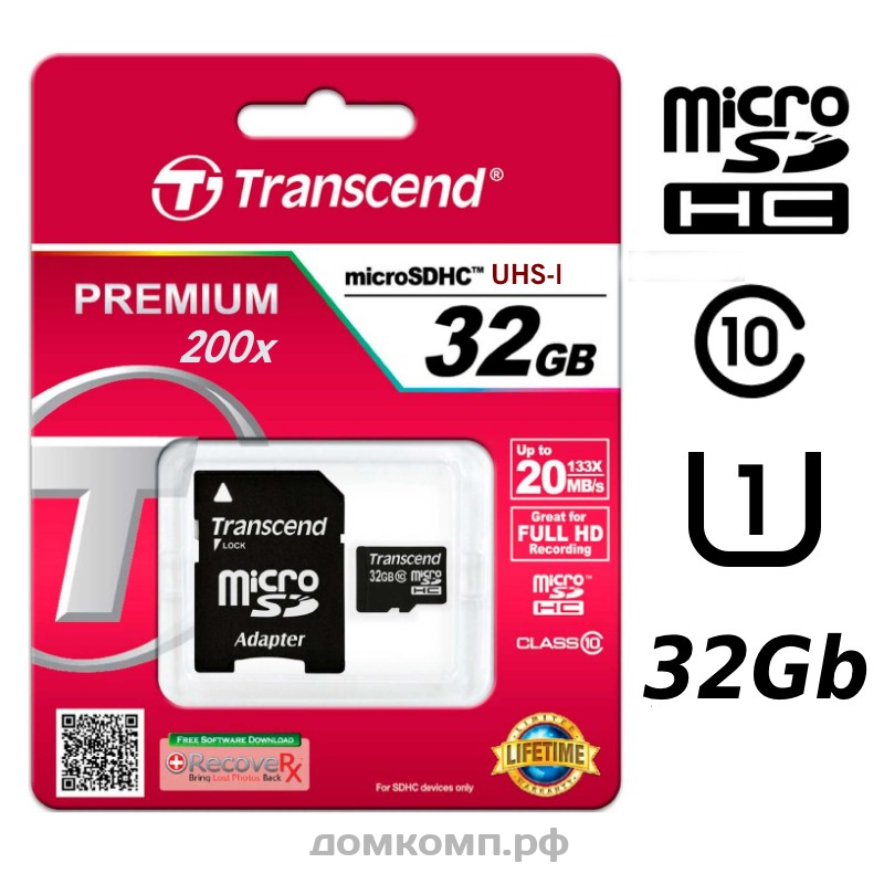 Карта памяти microsdxc uhs i u3 transcend 128 гб