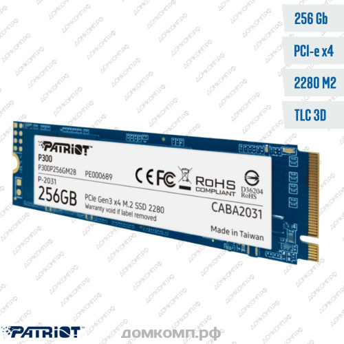Накопитель SSD M.2 2280 256 Гб Patriot P300 [P300P256GM28] NVME