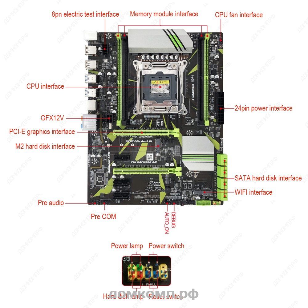 Atermiter x99 d4 подключение передней панели