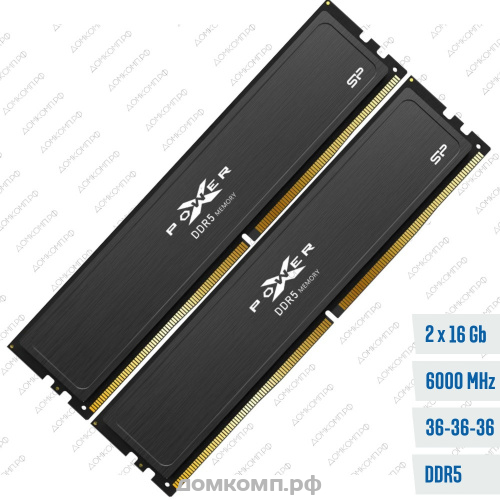 Оперативная память DDR5 2 x 16 Гб 6000MHz Silicon Power Xpower Pulse (SP032GXLWU60CFDJ)