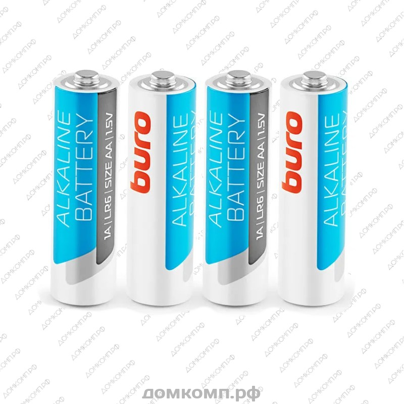 Батарейка AA Buro Alcaline LR06-BP4 (LR6, щелочная, 1.5 В, 4 шт)