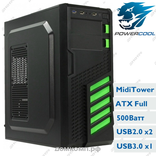 Корпус PowerCool S2006U3BK ATX 500Вт