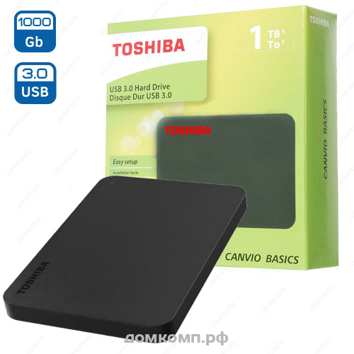 Внешний HDD 1 Тб Toshiba Canvio Basics HDTB410EK3AA