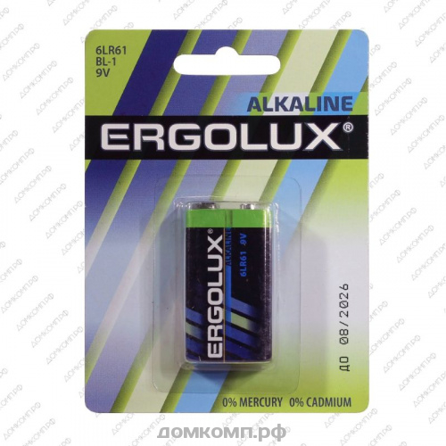 Батарейка Крона Ergolux 6LR61 BL-1 недорого. домкомп.рф