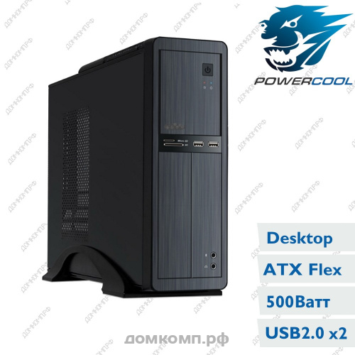 Корпус PowerCool S0502BK [500Вт SFX, FlexATX, 2xUSB2.0]