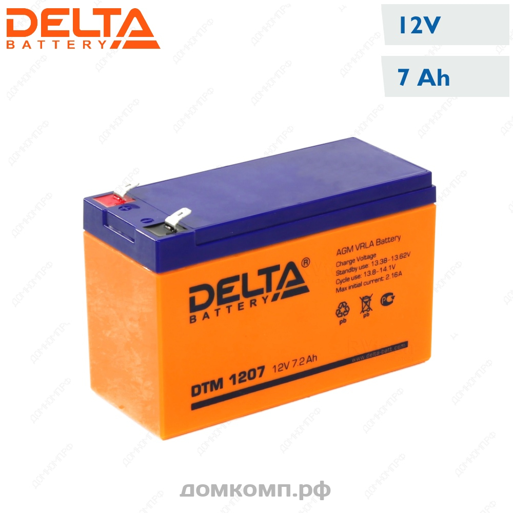 Dt 12v 7ah. DTM 1207 Delta аккумуляторная батарея. Аккумуляторная батарея Delta DTM 1207 (12v / 7.2Ah). Аккумулятор 12v 12ah Delta DTM. АКБ Delta 12v 12ah.
