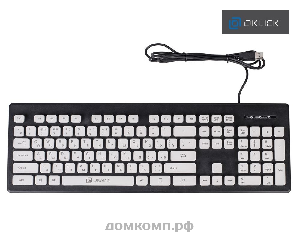 Клавиатура Oklick 580m черный USB Slim
