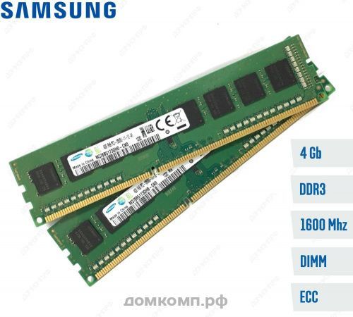 Оперативная память 4 Гб DDR3 ECC 1Rx8 PC3-12800U Samsung M378B5173QH0-CK0