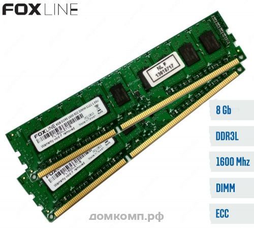 Оперативная память 8 Гб DDR3 ECC PC3-12800U Foxline FL1600LE11/8 ECC CL11 1.35V