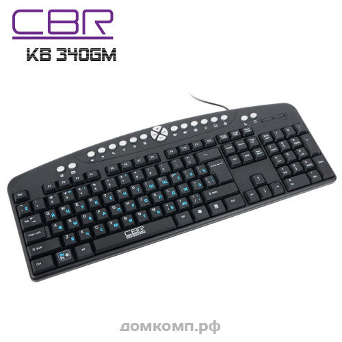 Клавиатура CBR KB 340GM черная 13 доп. клавиш., подзапястник, USB