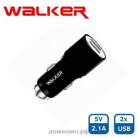 АЗУ WALKER WCR-21 USB (5В, 2.1А, 2хUSB, черный)