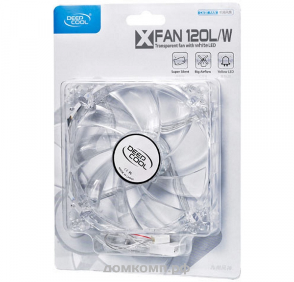 Вентилятор 120x120мм DeepCool XFAN 120L/W LED белый