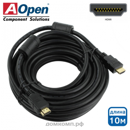 Кабель HDMI - HDMI AOpen/Qust (цвет черный, HDMI 1.4b, 10 метров)