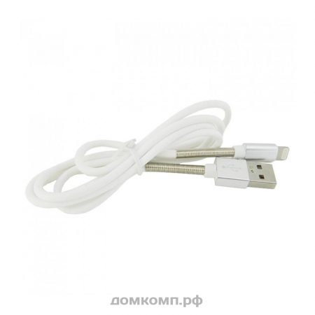 Кабель Apple Lightning - USB WALKER C720 белый [оплетка ПВХ, разъемы на пружинах, 2000 мА, 1 метр]