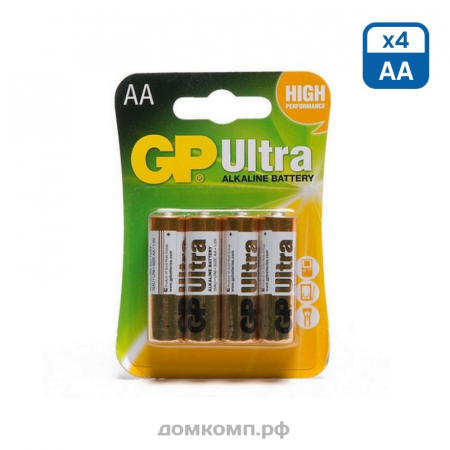 Батарейка AA GP Ultra LR06 [алкалиновая, 4 штуки]