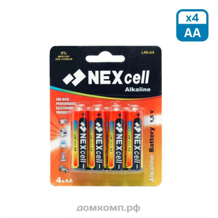 Батарейка AA Nexcell Alcaline LR06 [алкалиновая, 4 штуки]