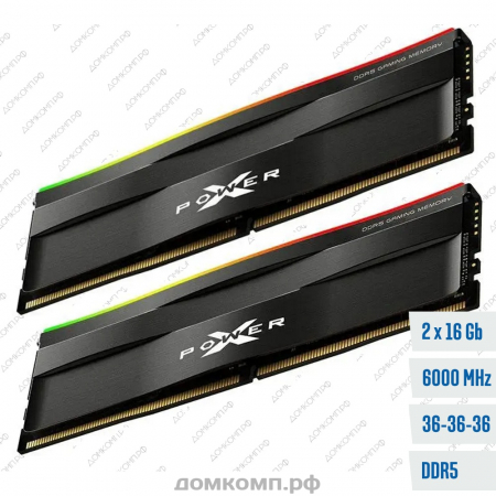 Оперативная память DDR5 2 x 16 Гб 6000MHz Silicon Power Xpower Zenith RGB (SP032GXLWU60CFDF)