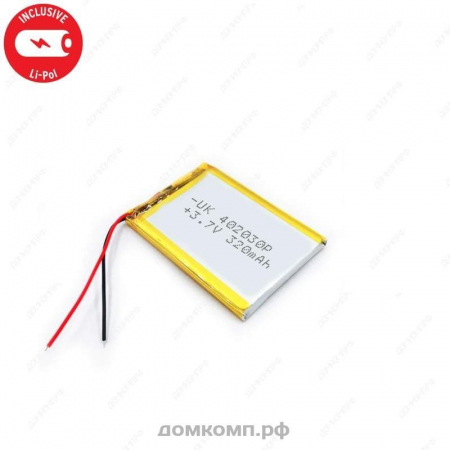 Батарея Li-Pol 3.7V 320 mAh (30 x 20 x 4 мм) 2-pin