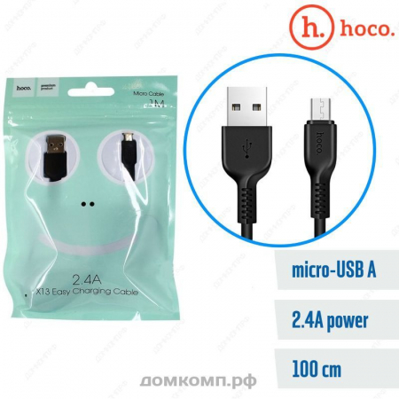 Кабель microUSB HOCO X13 Easy charging черный