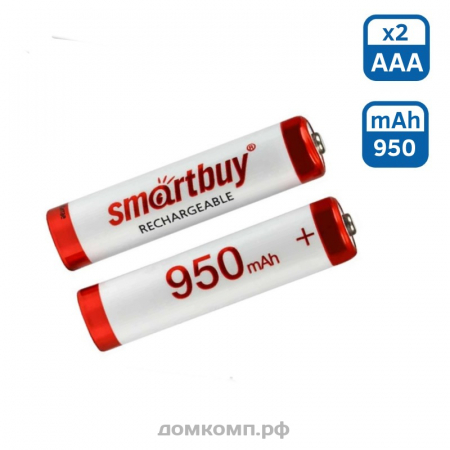 Аккумулятор AAA Smartbuy SBBR-3A02Bl950 [NiMh, 1.2 В, 950 mAh, 2 штуки]