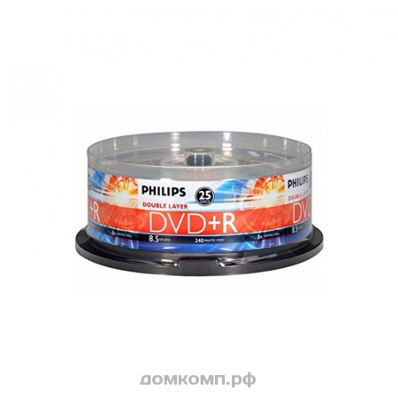 Диск DVD+R 8.5 Gb Philips 8x Double Layer BOX-25шт.