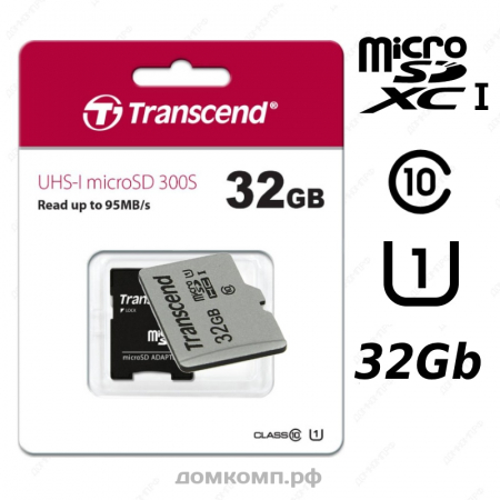 быстрая microsd на 32 Гб (TS32GUSD300S-A)