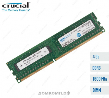  Оперативная память 4 Гб 1600MHz Crucial (ST51264BA160B.16FKR)