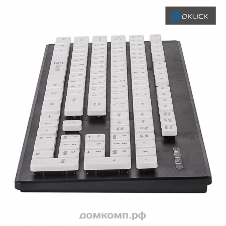 Клавиатура Oklick 580M USB черная-белая слим