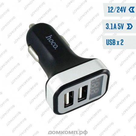 АЗУ HOCO Z3 USB (5В, 3.1A, 2xUSB, LCD-дисплей, черное)