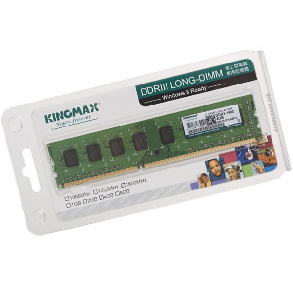 Оперативная память 4 Гб DDR3 PC3-12800 Kingmax [KM-LD3-1600-4GS]