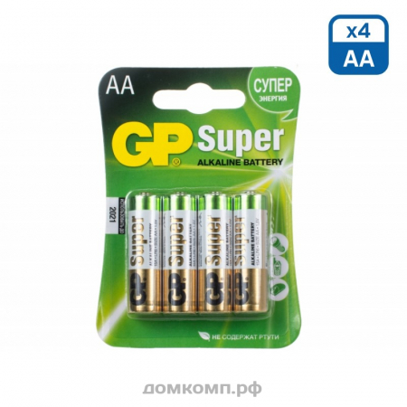 Батарейка AA GP Super LR06 [алкалиновая, 4 штуки]