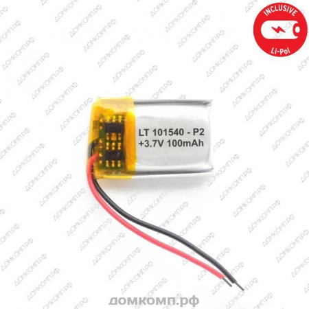 Батарея Li-Pol 3.7V 100 mAh (15 x 10 x 4 мм) 2-pin