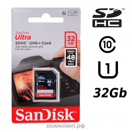 Карта памяти SanDisk Ultra 48 SDHC 32 Гб [SDSDUNB-032G-GN3IN] Class 10