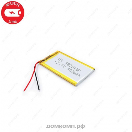 Батарея Li-Pol 3.7V 450 mAh (40 x 20 x 4 мм) 2-pin